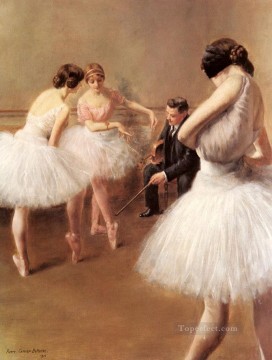  dancer Oil Painting - The Ballet Lesson ballet dancer Carrier Belleuse Pierre